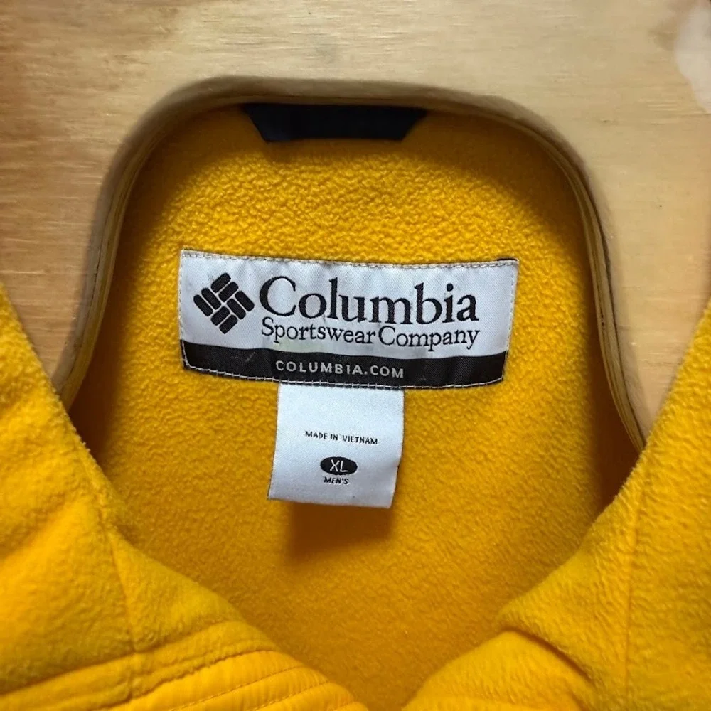 Columbia Michigan Wolverines Mens XL Full Zip Fleece Lined Jacket Navy Blue M